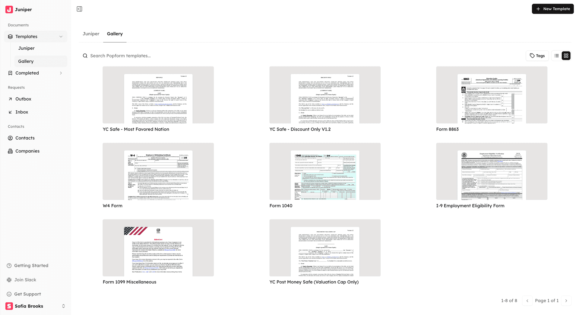 Popform - Template gallery